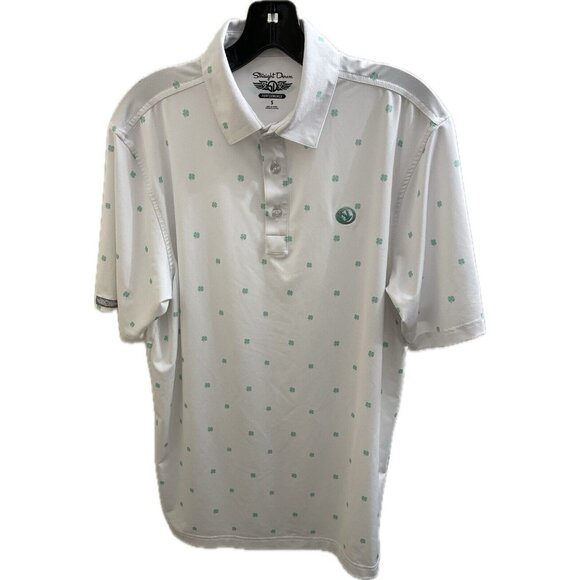 Straight Down Other - Straight Down Performance Golf Polo Shamrocks Print Men Size Small Duck Hunt